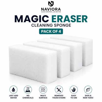Magic Eraser Cleaning Sponge (Pack of 4) – Removes Tough Stains with Just Water