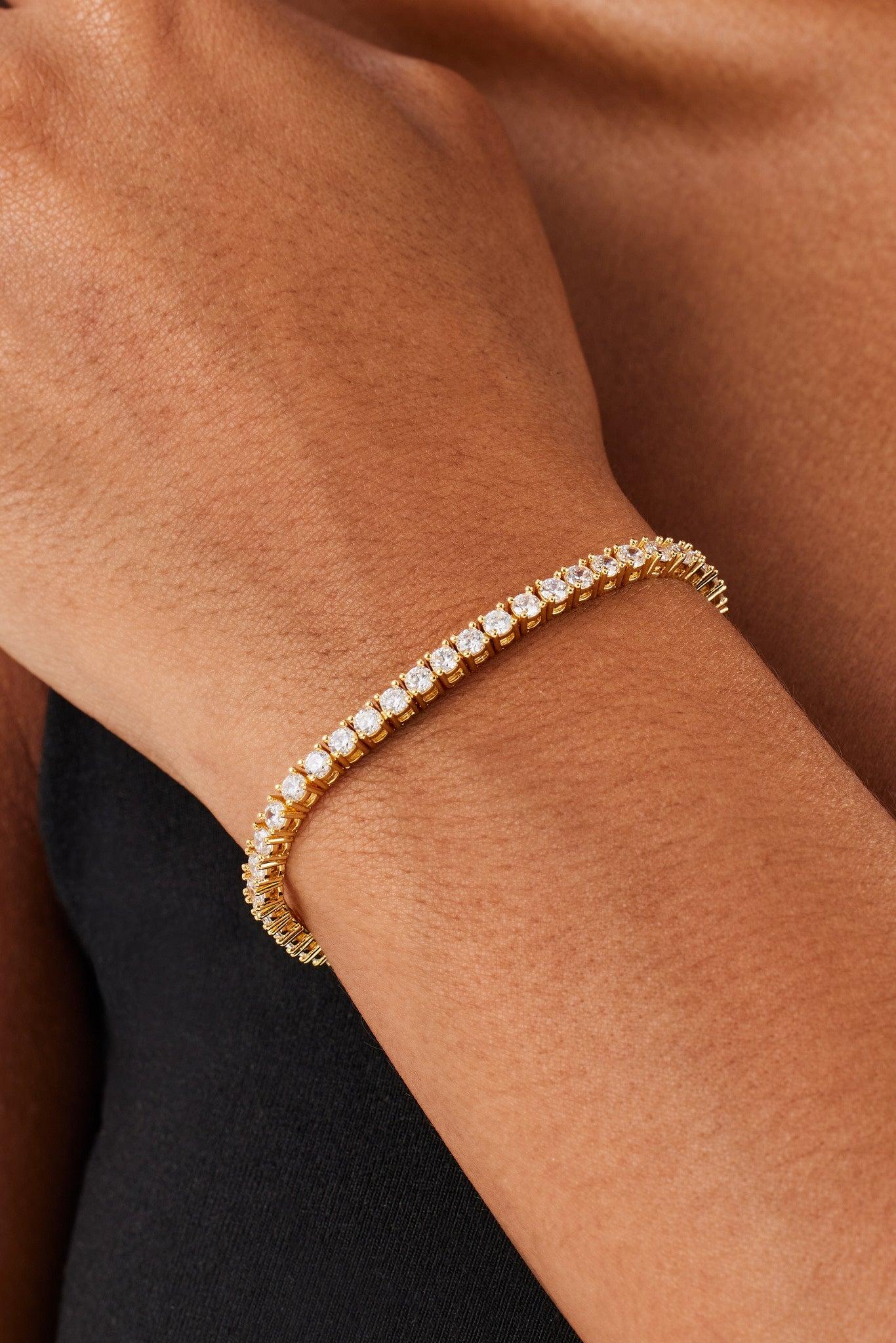 NAVIORA™ 18K Gold Plated Anti Tarnish Tennis Bracelet for Women